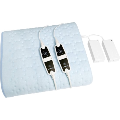 Inventum HNL4212Z - Elektrische onderdeken - Zwakstroom - Warmere voetenzone - 2 persoons - 160x140 cm - Fleece - Lichtblauw
