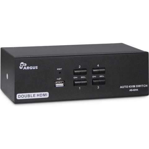 Inter-Tech AS-42HA HDMI KVM-switch Zwart