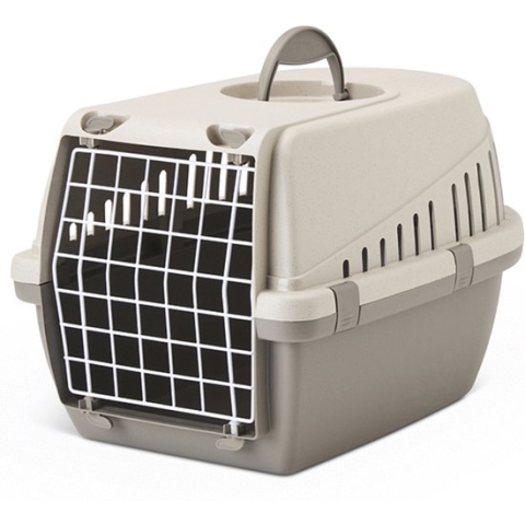 Savic Trotter 1 Happy Planet - Kattenvervoersbox - 49x33x31 cm Mokka Graniet Grijs