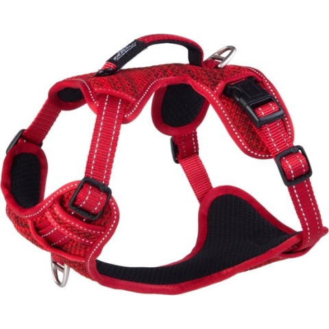 Rogz Explore Tuig Gevoerd Rood - Hondenharnas - 43-59 cm