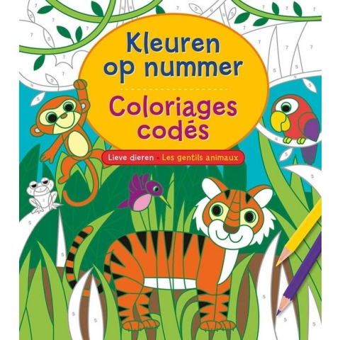 Kleuren op nummer - Lieve dieren / Coloriages codés - Les gentils animaux