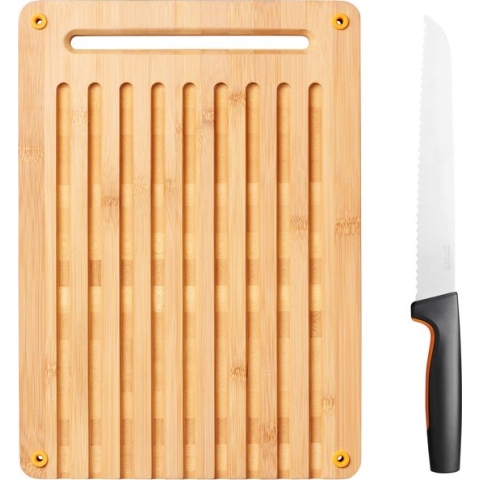 Fiskars FF Bamboo bread board set - Broodplank