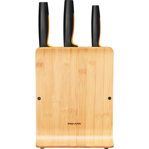 Fiskars FF Knife block bamboo 3 knives - Messenblok