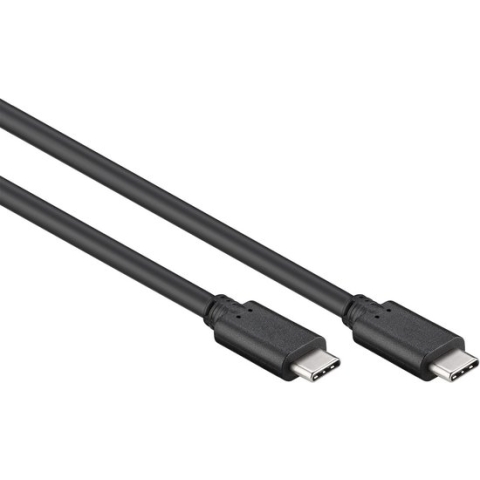 USB-C naar USB-C kabel - USB3.0 - tot 20V/3A / zwart - 1,5 meter