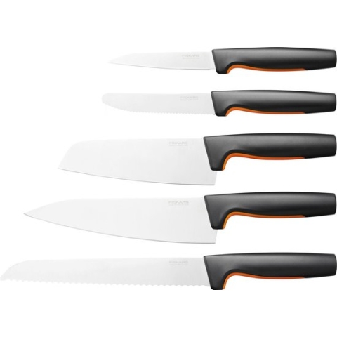 Fiskars Functional Form 5-delige Set Keukenmessen - Large Starter Set - RVS - Softouch Antislipbekleding