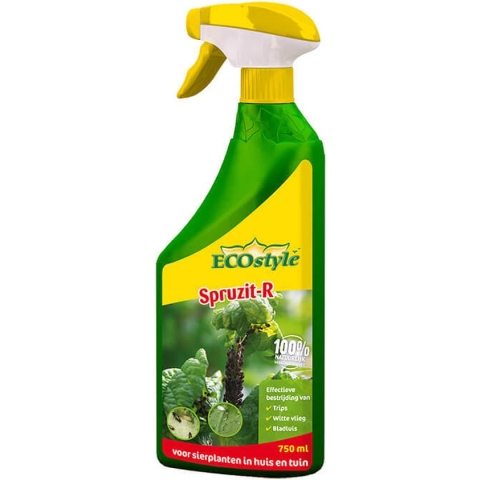 ECOstyle Spruzit-R Insecten Bestrijdingsmiddel Spray - Bladluis, Trips, Witte Vlieg - 100% Plantaardig - Binnen & Buiten - Gebruiksklaar - 750 ML