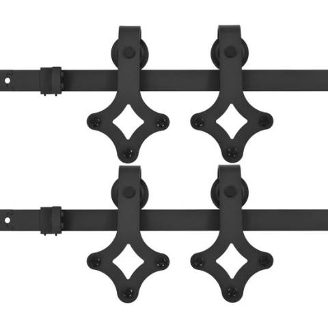 vidaXL-Beslagsets-voor-schuifdeur-2-st-183-cm-staal-zwart