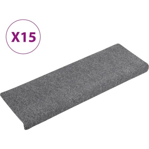 vidaXL-Trapmatten-15-st-65x21x4-cm-naaldvilt-lichtgrijs