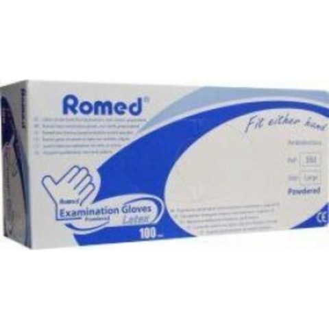 Romed Latex handschoenen gepoederd Large