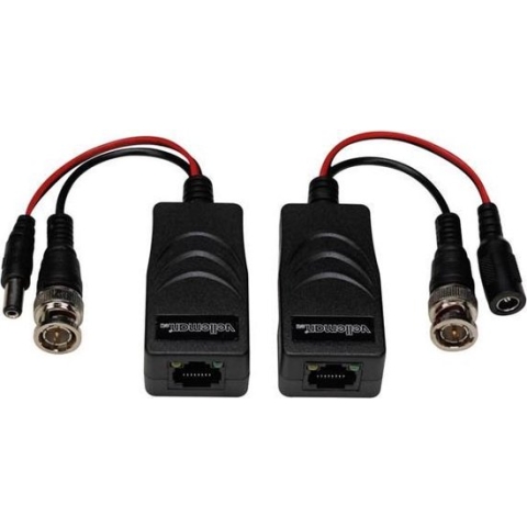 Velleman TVI VIDEO-/ VOEDINGSBALUN MET 8P8C (RJ45) CONNECTOR EN BNC/VOEDINGSKABELS - PAAR
