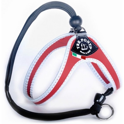 Tre Ponti Liberta Tuig Rood&Reflecterend - Hondenharnas - 23 - 33 cm