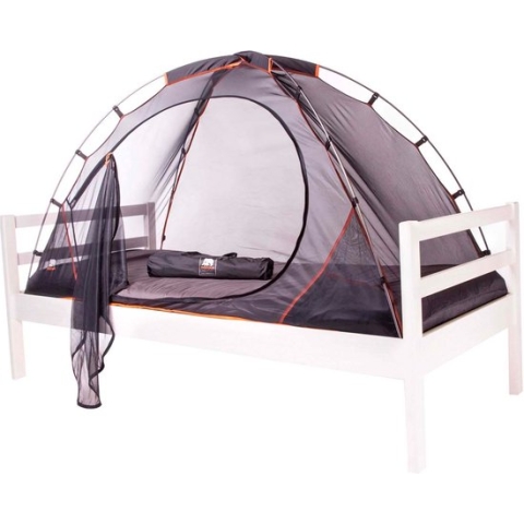 Deryan Bedtent Klamboe - 200x90cm -  Hoogste kwaliteit Muggennet Muskietennet 1mm gaas  - aluminium frame - Zwart