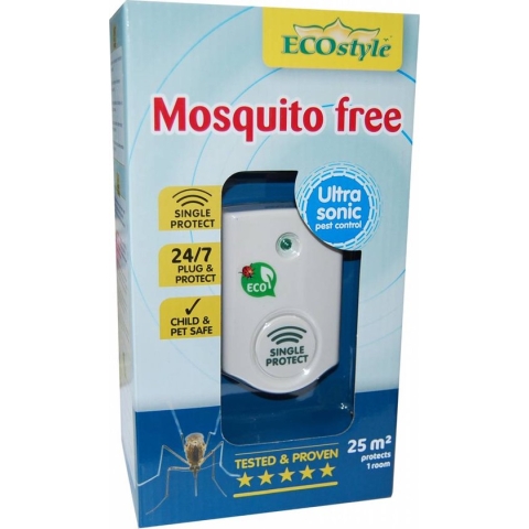 ECOstyle Mosquito Free 25 Tegen Muggen - Ecologisch en Vriendelijk - Veilig voor Kinderen en Huisdieren - 24/7 Bescherming - 25 M² - Voor 1 Kamer