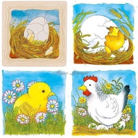 Goki Houten Lagenpuzzel - Kip