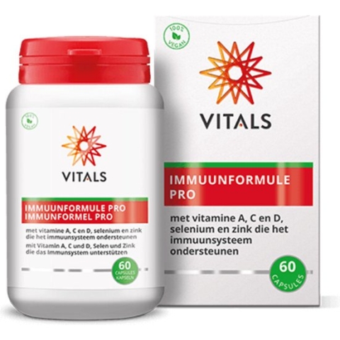 Vitals - Immuunformule Pro - 60 capsules - Met vitamine A, C, D, selenium en zink die het immuunsysteem ondersteunen