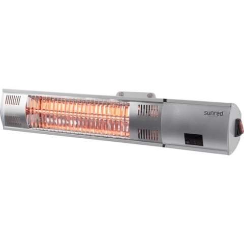Sunred - Ultra lijn - Zilver – Wand model - Terrasverwarmer – Halogeen rosé goud technologie - 2000W - Afstand bestuurbaar - Elektrische heater
