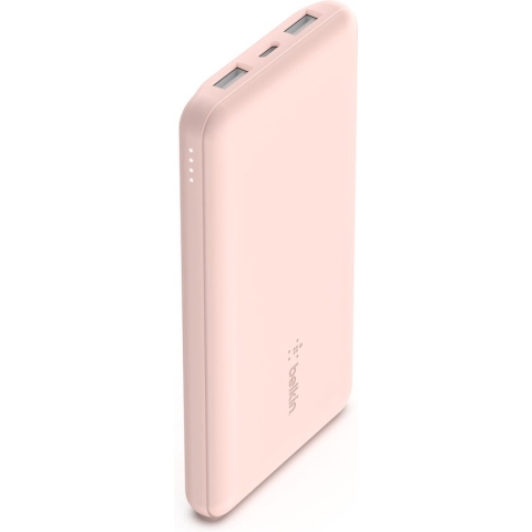 Belkin Boost-Up Charge 10.000 mAh Powerbank  - USB-A naar USB-C-Kabel - 3-Poorts - geschikt voor iPhone - 15W - Roze