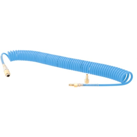 Spiraalslang professioneel PU 1/4" buitendraad 5 x 8 mm 10 m 10 bar incl koppeling en nippels