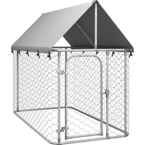 vidaXL-Hondenkennel-voor-buiten-met-dak-200x200x150-cm
