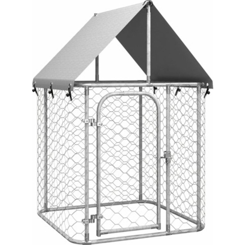 vidaXL-Hondenkennel-voor-buiten-met-dak-100x100x150-cm