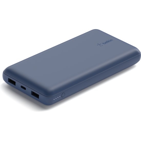 Belkin Boost-Up Charge 20.000 mAh Powerbank  - USB-A naar USB-C-Kabel - 3-Poorts - geschikt voor iPhone - 15W - Blauw