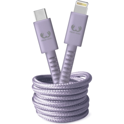 Fresh 'n Rebel - Usb c naar Apple Lightning kabel - 2 meter hoge kwaliteit kabel - Dreamy Lilac