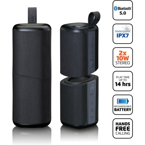 Lenco BTP-400BK - Bluetooth Speaker Draadloos - Waterproof - Zwart