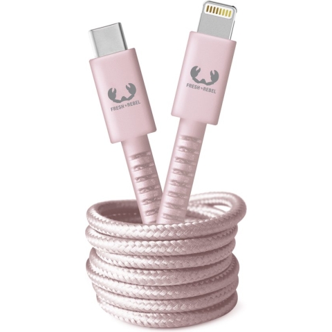 Fresh 'n Rebel - Usb c naar Apple Lightning kabel - 2 meter hoge kwaliteit kabel - Smokey Pink