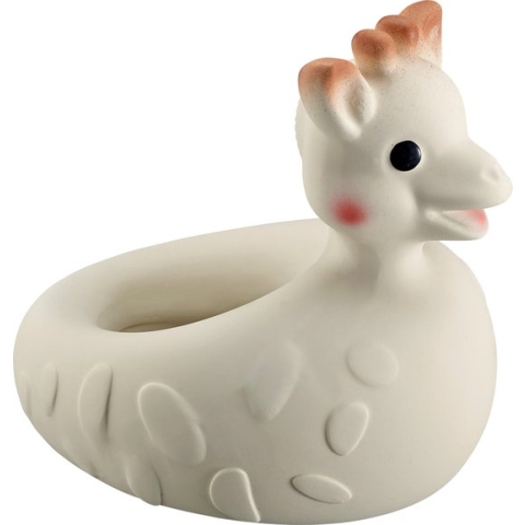 Sophie de giraf So'Pure badspeeltje - Badspeelgoed - Badeend - 100% natuurlijk rubber - 11x8x11 cm - OK-Biobased - Vanaf 0 maanden - Beige/Bruin