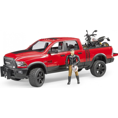 Bruder Auto - RAM 2500 m. Ducati Scrambler-motorfiets - 02502 - Bruder - OneSize - Auto´s
