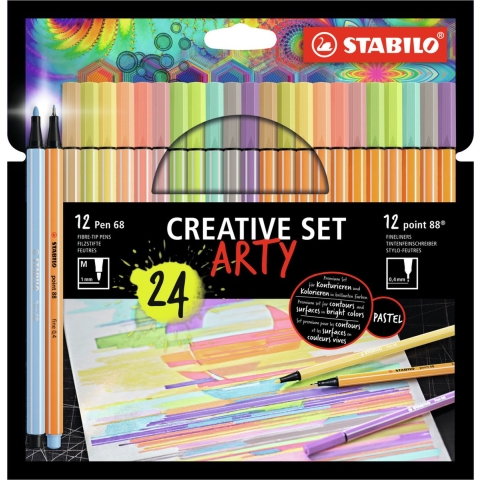 Stabilo Markers - Pen 68/Punt 88 Arty - 24 st. - Pastel - Stabilo - OneSize - Markers