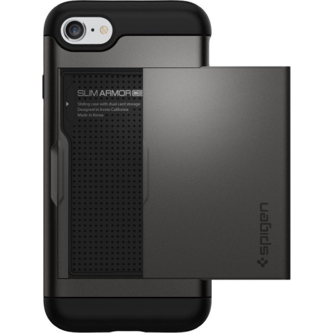 Spigen Slim Armor CS case iPhone 7 8 SE 2020 SE 2022 hoesje - Zwart