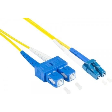 Alcasa LW-9005LS Glasvezel kabel 0,5 m OS2 2x LC 2x SC Geel