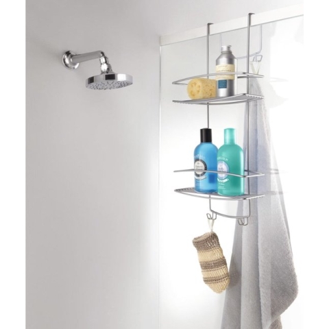 Tomado Metaltex - Onda Polytherm - doucherek - 26x20x58cm - 5 jaar garantie - Hangen zonder boren - Over douchewand
