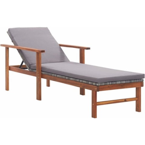 vidaXL-Ligbed-met-kussen-poly-rattan-en-massief-acaciahout-grijs