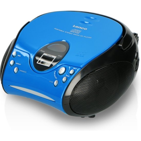 Lenco SCD-24 - Draagbare radio CD speler met AUX-uitgang - Blauw