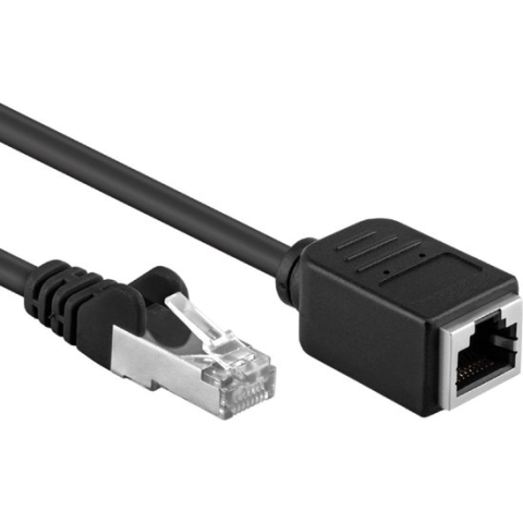 FTP CAT5e Gigabit Netwerk Verlengkabel - CU - 0,5 meter - Zwart
