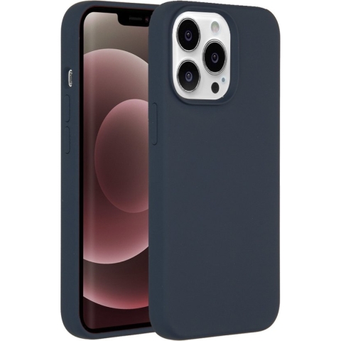 Accezz Hoesje Geschikt voor iPhone 13 Pro Max Hoesje Siliconen - Accezz Liquid Silicone Backcover Geschikt voor MagSafe - Donkerblauw