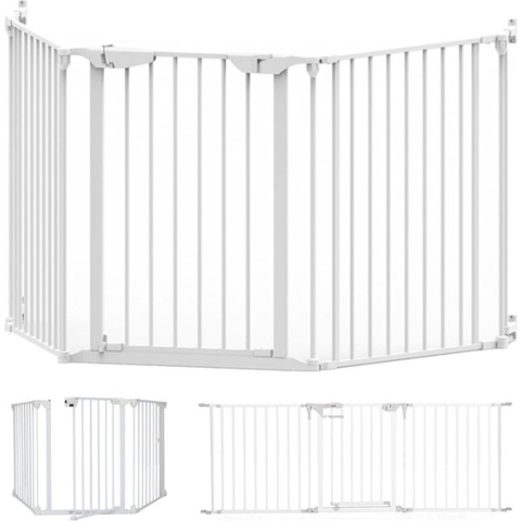 Noma Configure Gate Veiligheidshekje | Traphek met 3 Panelen | Haardscherm | 64 t/m 197,5 cm | Kleur Wit