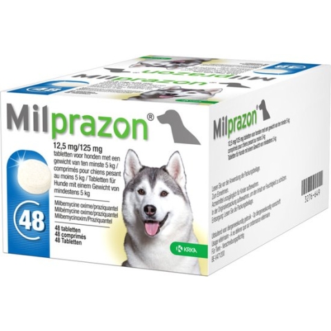 Milprazon Wormtabletten Hond 12,5mg/125mg Groot 48 tabl