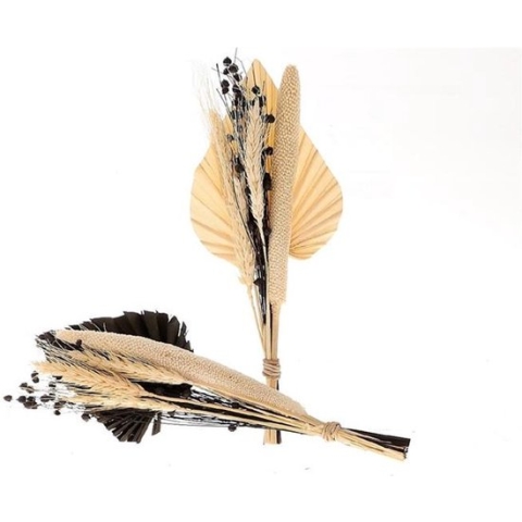 HBX natural living Boeket met palmblad Babala zwart/wit (1 stuk) assorti