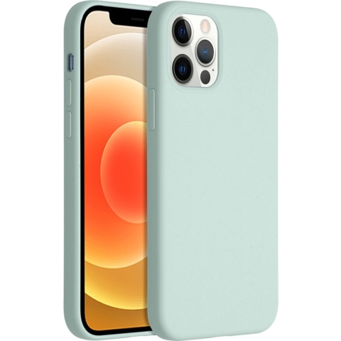 Accezz Hoesje Geschikt voor iPhone 12 Pro / 12 Hoesje Siliconen - Accezz Liquid Silicone Backcover - lichtblauw