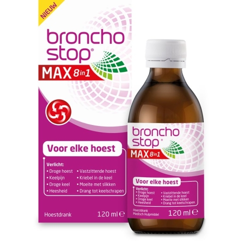 Bronchostop hoestdrank MAX 8-in-1  - Hoestdrank voor elke hoest - 120 ml