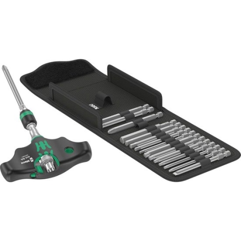 Wera Kraftform Kompakt 400 RA Set 1 Bitschroevendraaier 17-delig Kruiskop Phillips, Kruiskop Pozidriv, Torx, Inbus, Pla