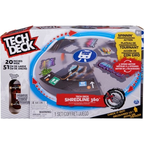 Tech Deck X-Connect - Shredline 360 - Gemotoriseerde Draaiende Speelset - Aanpasbare Ramp Set met vingerskateboard