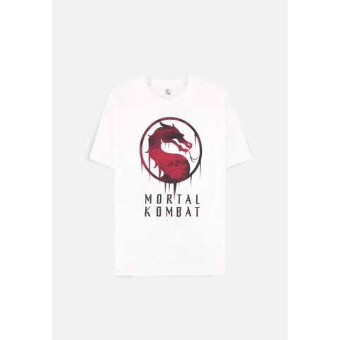 Mortal Kombat Heren Tshirt -L- Dragon Logo Wit