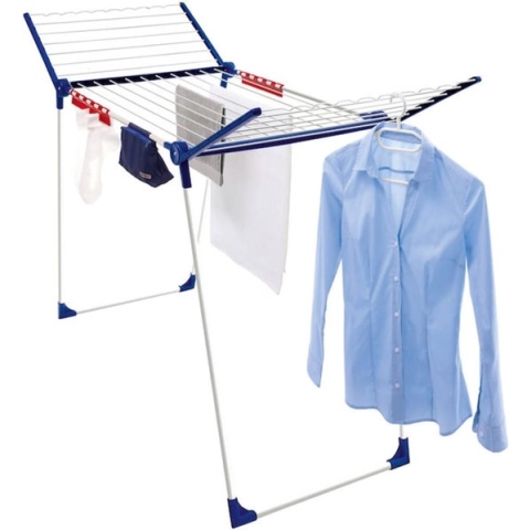 Leifheit droogrek Pegasus 200 Solid - met kleine kledingstukken houders - 20 m drooglengte