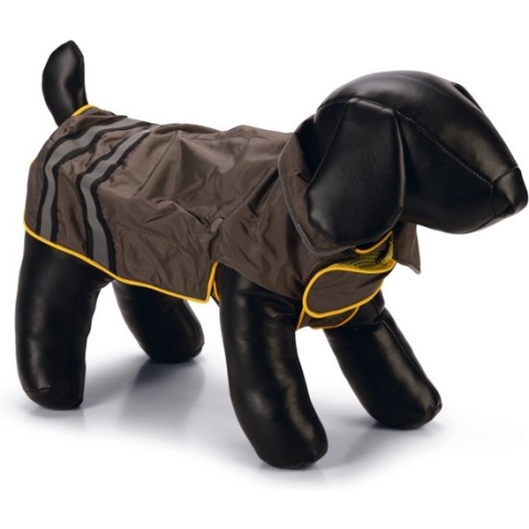 Beeztees - Hondenjas - Regenjas - Waterproof - Kleur: Grijs/Geel - 40 cm