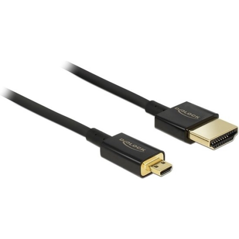 Dunne Premium Micro HDMI - HDMI kabel - versie 2.0 (4K 60Hz) / zwart - 1,5 meter