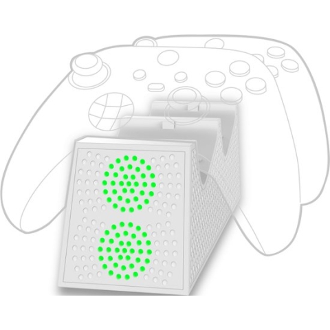 Qware Gaming - Xbox Dual Charging Dock - Charger - Oplader - Charging station - Charger - Dual Controller - LED Indicatie - Dual Charging - Docking station - Xbox - Wit